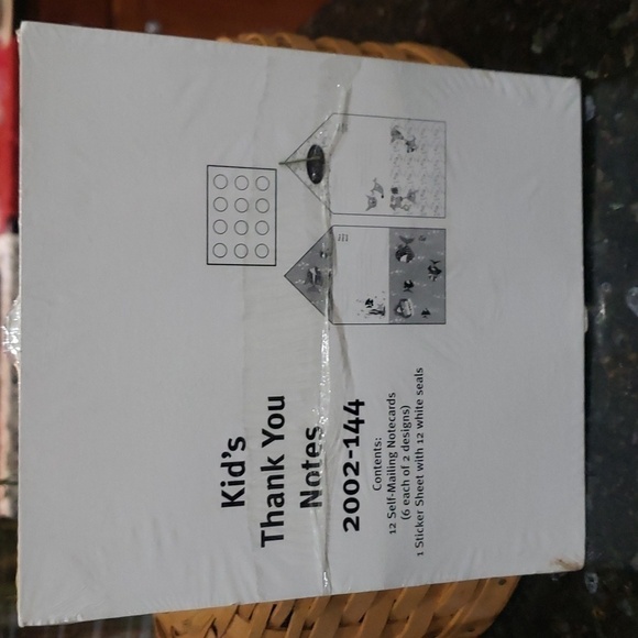 SALLY Foster Thank You Notes 12 Self Mailing Notecards Sticker Sheet  Seals Fish - Picture 2 of 8